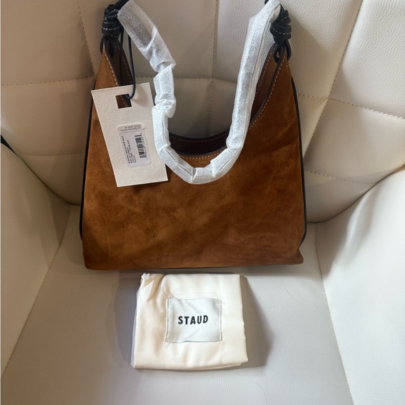 NWT Staud Brown Suede Winona Shoulder Bag - Picture 6 of 8